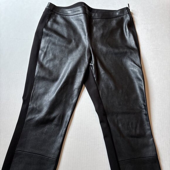 White House Black Market Pants - White House Black Market Black Leggings With Faux Leather Size 14L The Leggings